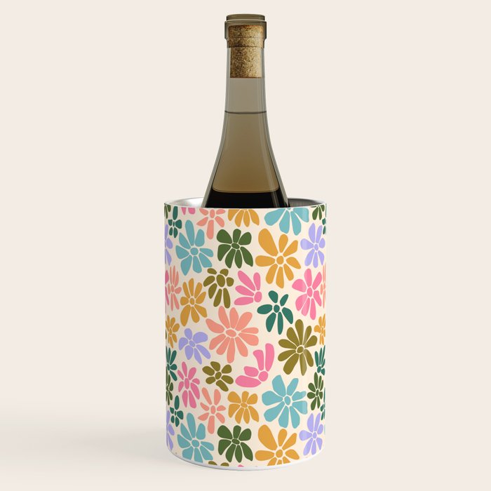 Retro Daisies - Rainbow Fun Wine Chiller Gallery Image 1