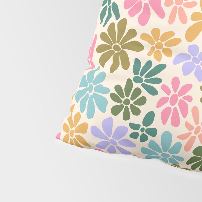 Retro Daisies - Rainbow Fun Pillow Sham Gallery Image 4
