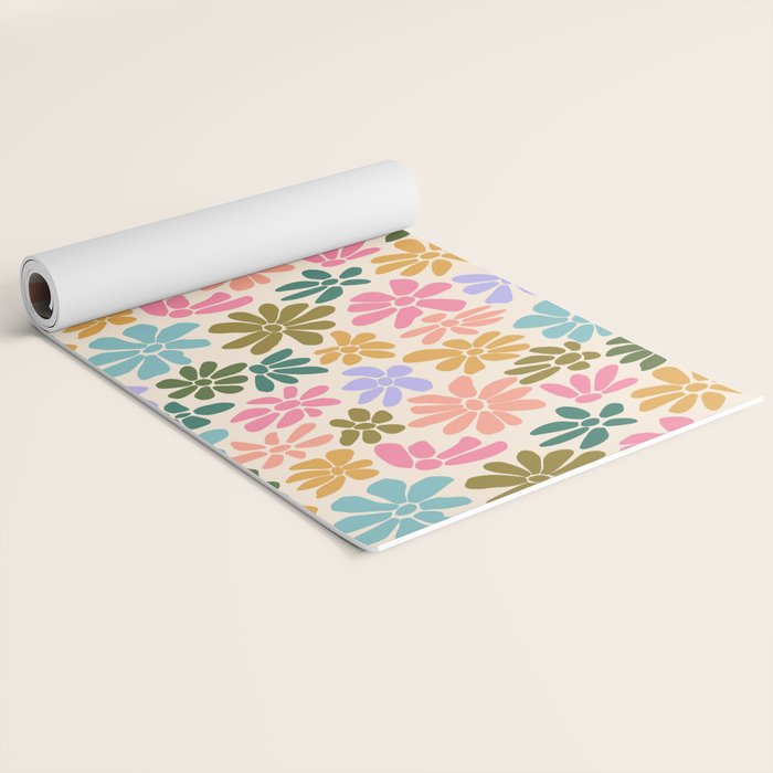 Retro Daisies - Rainbow Fun Yoga Mat Gallery Image 2