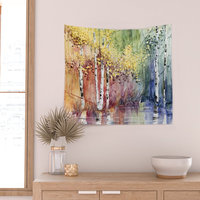 4 Season watercolor collection - summer Wall Tapestry Gallery Image 2