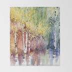 4 Season watercolor collection - summer Throw Blanket Gallery Image 2