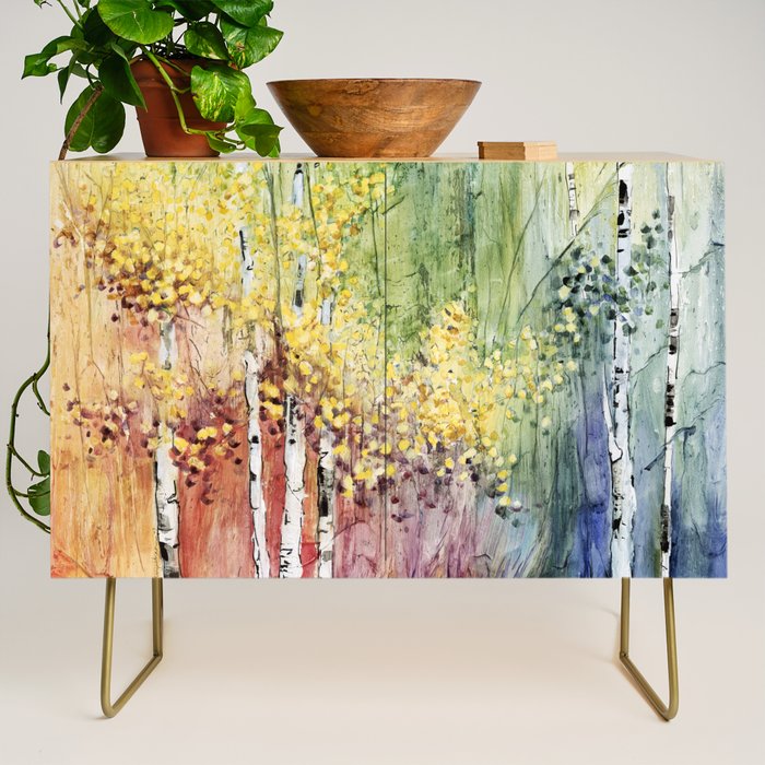4 Season watercolor collection - summer Credenza Gallery Image 1