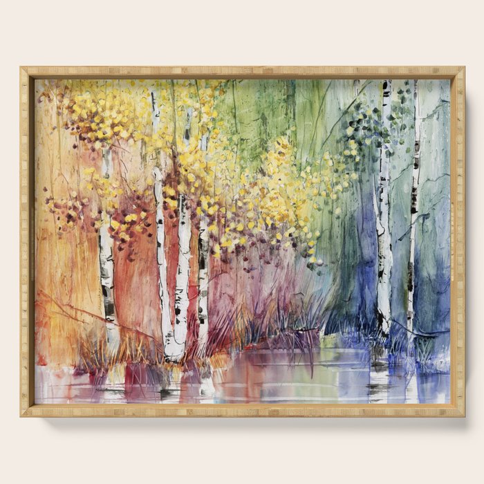 4 Season watercolor collection - summer Serving Tray Gallery Image 1