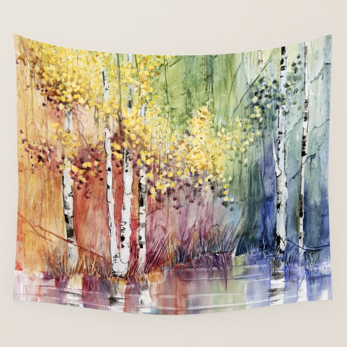 4 Season watercolor collection - summer Wall Tapestry Gallery Image 1
