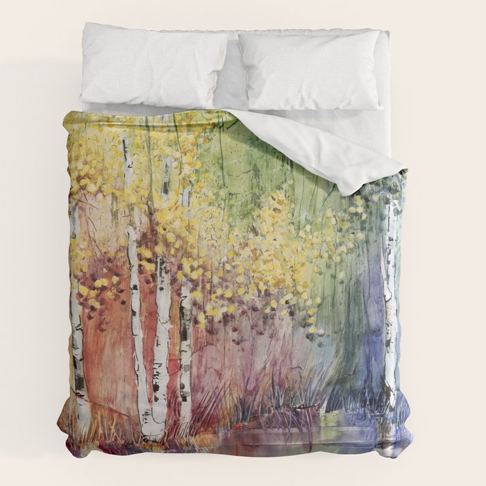 4 Season watercolor collection - summer Duvet Cover