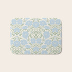 Retro boho flowers - light blue peonies -pastel floral block print Bath Mat Gallery Image 1