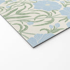Retro boho flowers - light blue peonies -pastel floral block print Welcome Mat Gallery Image 2