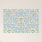 Retro boho flowers - light blue peonies -pastel floral block print Welcome Mat Gallery Image 1
