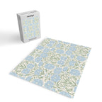 Retro boho flowers - light blue peonies -pastel floral block print Jigsaw Puzzle Gallery Image 2
