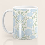Retro boho flowers - light blue peonies -pastel floral block print Coffee Mug Gallery Image 3
