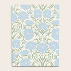 Retro boho flowers - light blue peonies -pastel floral block print Notebook Gallery Image 4