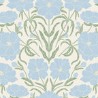 Retro boho flowers - light blue peonies -pastel floral block print Coffee Mug Gallery Image 2