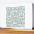 Retro boho flowers - light blue peonies -pastel floral block print Wall Mural Gallery Image 2