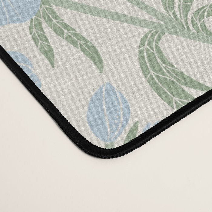 Retro boho flowers - light blue peonies -pastel floral block print Desk Mat Gallery Image 4