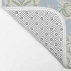 Retro boho flowers - light blue peonies -pastel floral block print Bath Mat Gallery Image 2