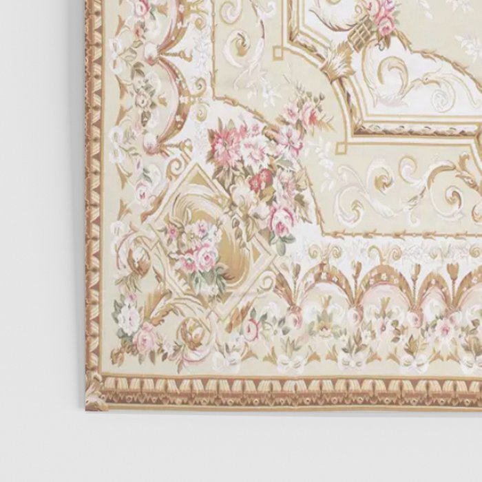 Antique French 19th Century Aubusson Rose Floral Poster Gallery Image 3