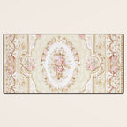 Antique French 19th Century Aubusson Rose Floral Desk Mat Gallery Image 3