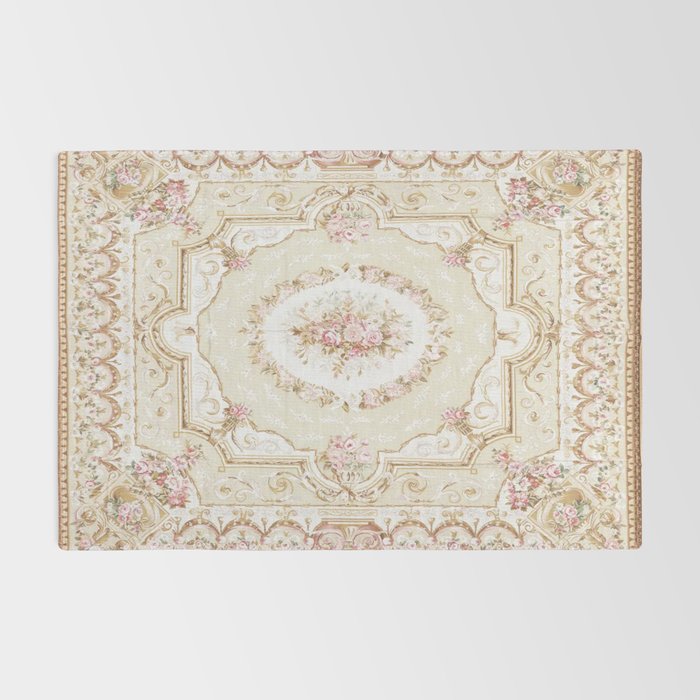 Antique French 19th Century Aubusson Rose Floral Rug Gallery Image 2