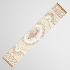 Antique French 19th Century Aubusson Rose Floral Table Runner Gallery Image 3