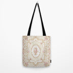 Antique French 19th Century Aubusson Rose Floral Tote Bag Gallery Image 2