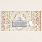 Antique French 19th Century Aubusson Rose Floral Desk Mat Gallery Image 1