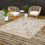 Antique French 19th Century Aubusson Rose Floral Outdoor Rug Gallery Image 2