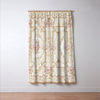 Antique French 19th Century Aubusson Rose Floral Window Curtain Gallery Image 3