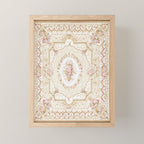 Antique French 19th Century Aubusson Rose Floral Mini Art Print Gallery Image 1