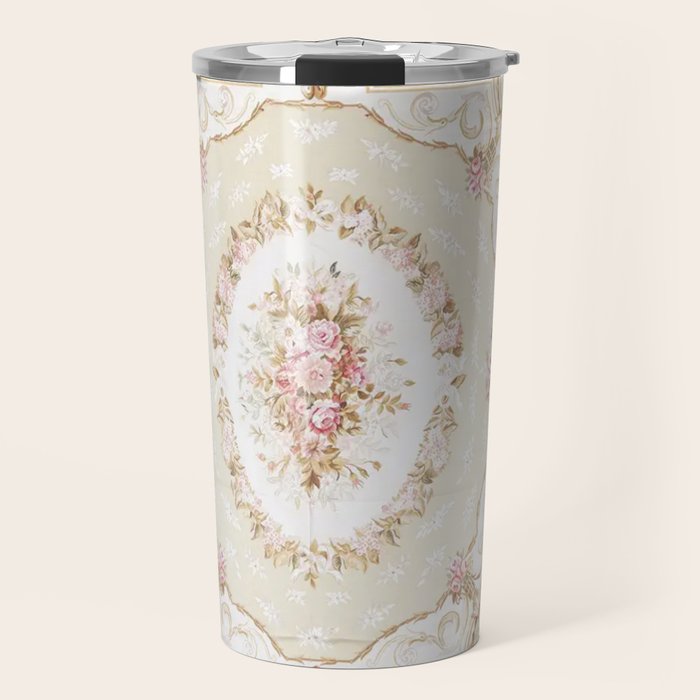 Antique French 19th Century Aubusson Rose Floral Travel Mug Gallery Image 1
