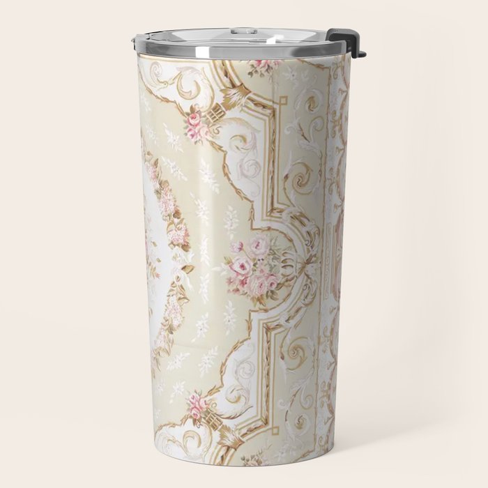 Antique French 19th Century Aubusson Rose Floral Travel Mug Gallery Image 2