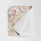 Antique French 19th Century Aubusson Rose Floral Throw Blanket Gallery Image 3