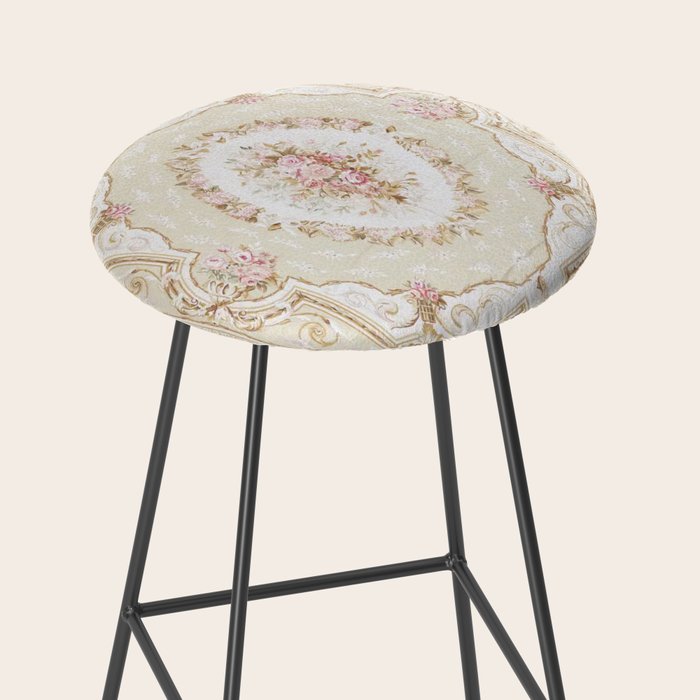 Antique French 19th Century Aubusson Rose Floral Stool Gallery Image 2