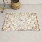 Antique French 19th Century Aubusson Rose Floral Rug Gallery Image 1
