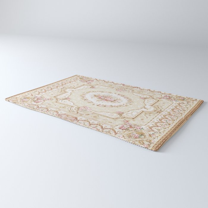 Antique French 19th Century Aubusson Rose Floral Rug Gallery Image 3