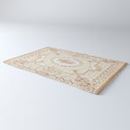 Antique French 19th Century Aubusson Rose Floral Rug Gallery Image 3