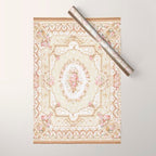 Antique French 19th Century Aubusson Rose Floral Wrapping Paper Gallery Image 1