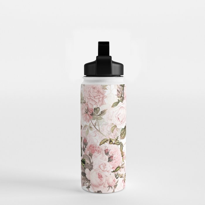 Vintage & Shabby Chic - Sepia Pink Roses  Water Bottle Gallery Image 2