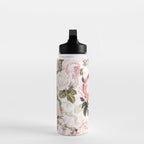 Vintage & Shabby Chic - Sepia Pink Roses  Water Bottle Gallery Image 3