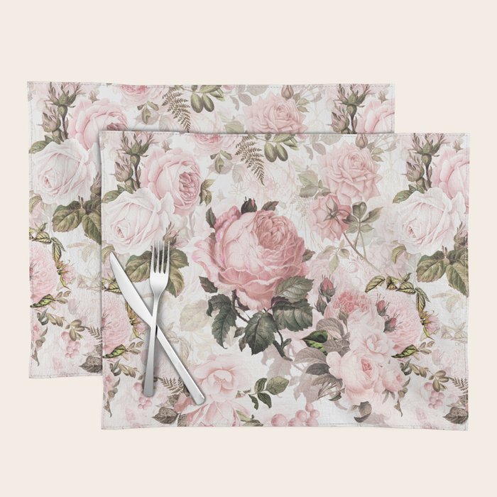 Vintage & Shabby Chic - Sepia Pink Roses  Placemat Gallery Image 1