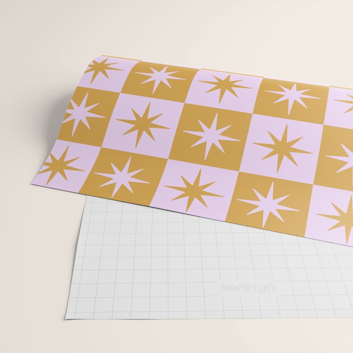 Star Check - Peachy Wrapping Paper Gallery Image 2