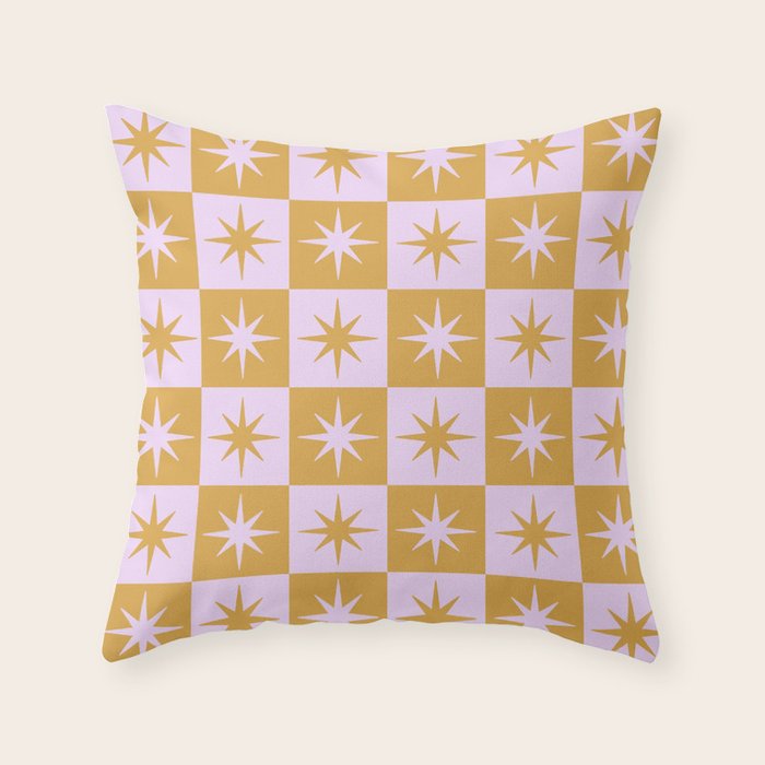 Star Check - Peachy Throw Pillow Gallery Image 1
