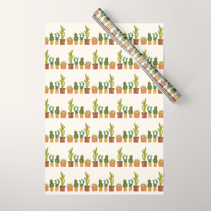 Hedgehog and Cactus (incognito) Wrapping Paper Gallery Image 1