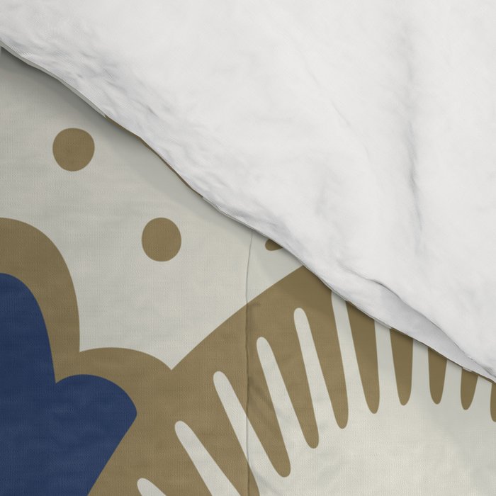 Art Deco Fan Pattern Blue and Gold Comforter Gallery Image 4