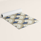 Art Deco Fan Pattern Blue and Gold Yoga Mat Gallery Image 2