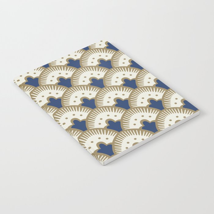 Art Deco Fan Pattern Blue and Gold Notebook Gallery Image 1