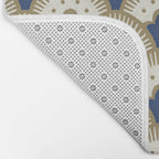 Art Deco Fan Pattern Blue and Gold Bath Mat Gallery Image 2