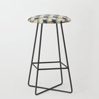 Art Deco Fan Pattern Blue and Gold Stool Gallery Image 1