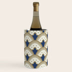Art Deco Fan Pattern Blue and Gold Wine Chiller Gallery Image 2