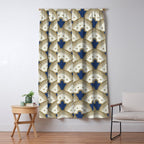 Art Deco Fan Pattern Blue and Gold Window Curtain Gallery Image 5