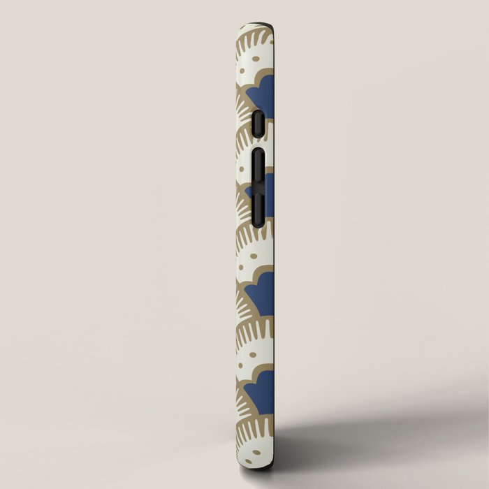 Art Deco Fan Pattern Blue and Gold iPhone Case Gallery Image 2